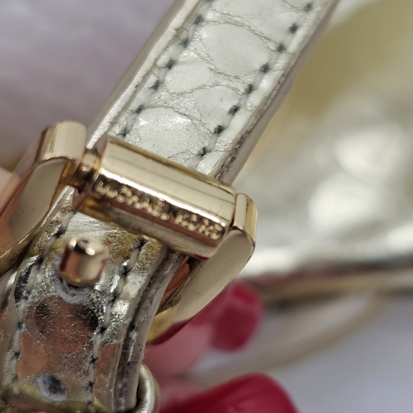 Michael Michael Kora Gold Metallic Snake Print Gladiator Jeweled Sandal Size 10 - Picture 6 of 7